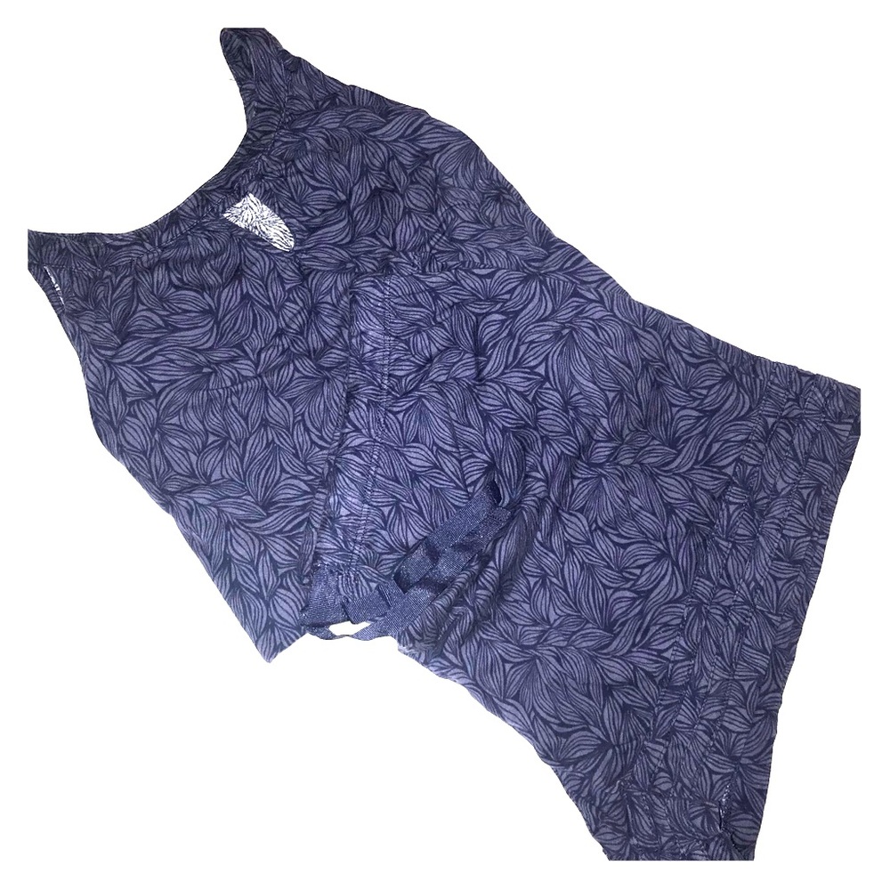 Nautical blue floral print pajama- size large